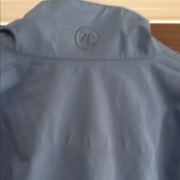 Blue Windbreaker with Stand-Up Collar and Full-Length Zipper - Picture 7 of 7